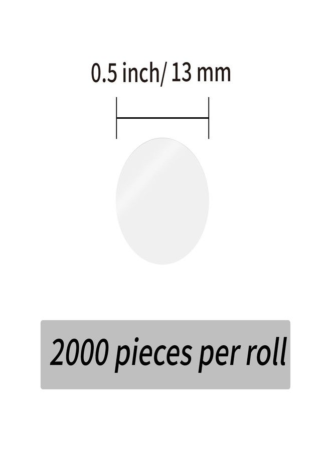 Yeachlaing 2000 Pieces 0.5 Inch Clear Transparent Round Waterproof Sticker,Circle Dot Stickers Used for Classroom Office and More,with Perforation Line - Image 2